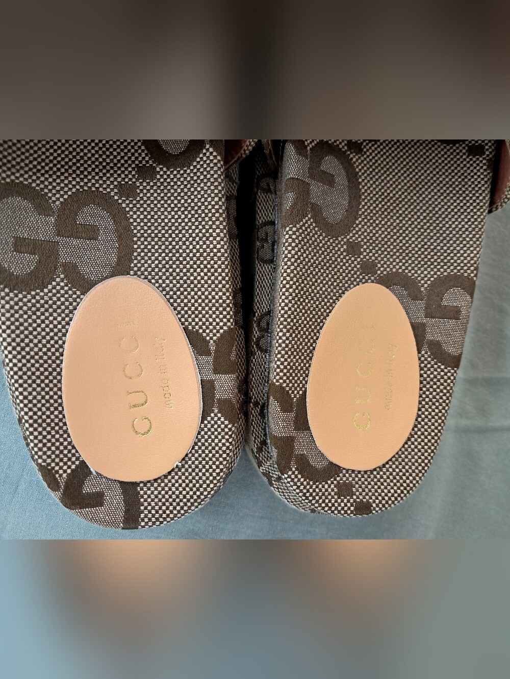 Gucci Angeline GG Platform Women's Slide Sandals US 9 EU 39 Beige/Tan - Picture 6 of 8